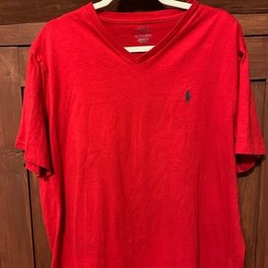 Red mens polo tee